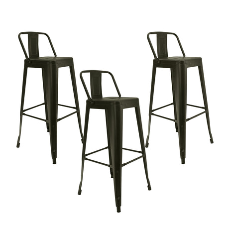 Set x 3 Sillas de Bar Titan Bronce Metal 41.5 cm Resistente - Sillas y Butacos | Bylmo