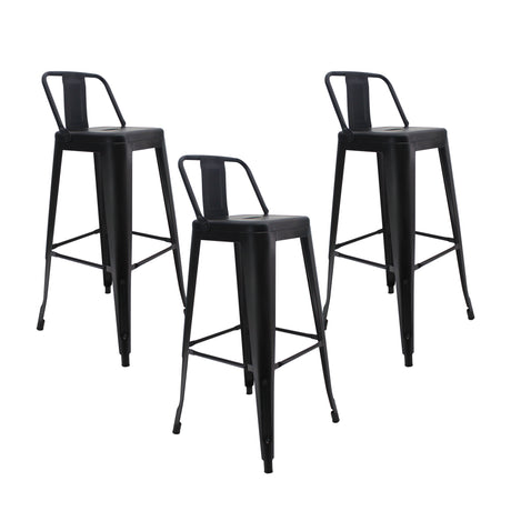 Set x 3 Sillas de Bar Titan Negro Moderno Metal 41.5x78cm - Sillas y Butacos | Bylmo