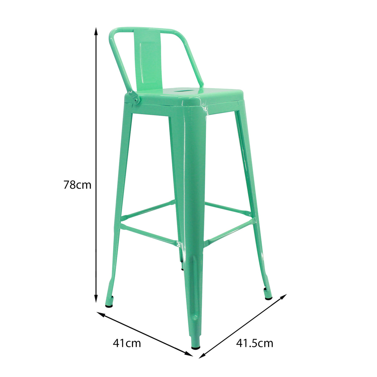 Set x 3 Sillas de Bar Titan Verde Menta Moderno Metálico 41.5 cm - Sillas y Butacos | Bylmo