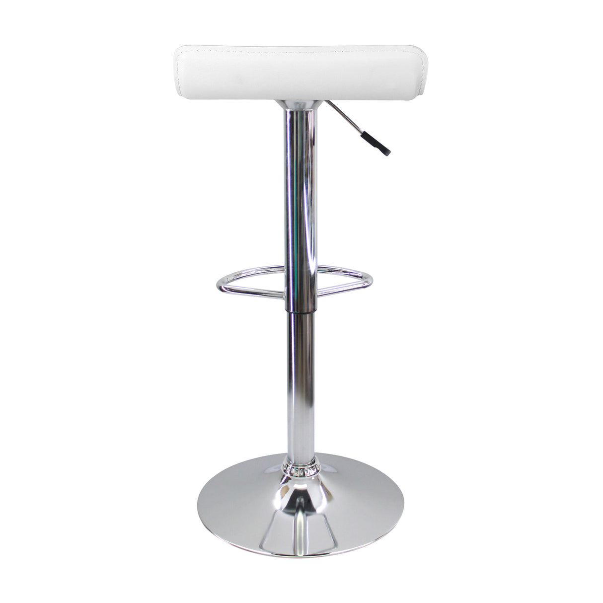 Silla Bar Wave Altura Ajustable Blanco Cuero Ecológico 38x79cm - Sillas y Butacos | Bylmo