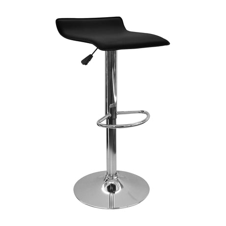 Silla Bar Wave Altura Regulable 38x79cm Cuero Ecológico Negro - Sillas y Butacos | Bylmo