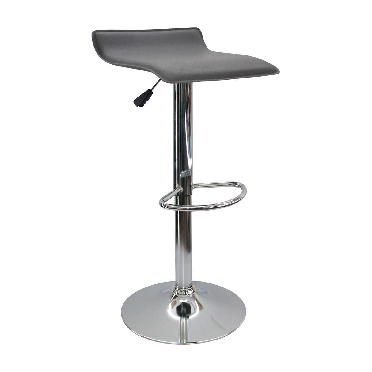 Silla Bar Wave Moderno 38x79cm Gris Altura Regulable Cuero Ecológico - Sillas y Butacos | Bylmo