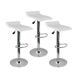 Set x 3 Sillas de Bar Wave Blanco 38x79cm Cuero Ecológico - Sillas y Butacos | Bylmo