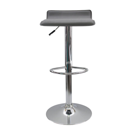 Set x 3 Sillas de Bar Wave Gris Elegante Cromado y Cuero 38x79cm - Sillas y Butacos | Bylmo