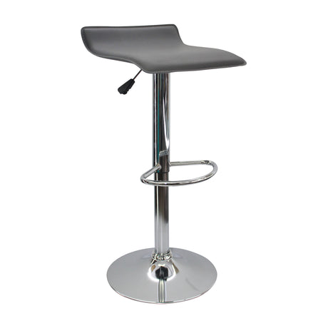 Set x 3 Sillas de Bar Wave Gris Elegante Cromado y Cuero 38x79cm - Sillas y Butacos | Bylmo