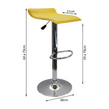 Set x 3 Sillas de Bar Wave Amarillo 38x79cm Diseño Moderno Altura Ajustable - Sillas y Butacos | Bylmo