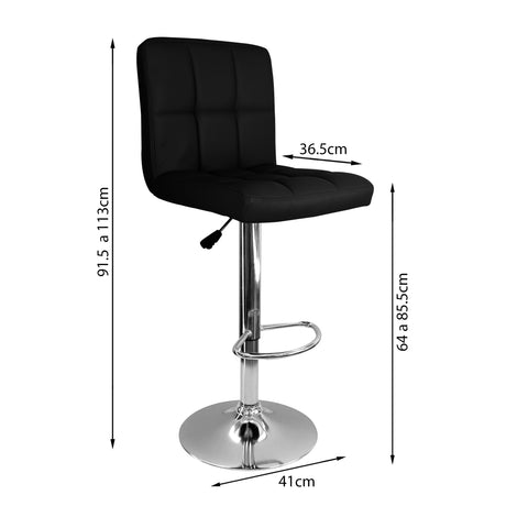 Silla Bar Confort Giratoria Altura Ajustable Negro Diseño Moderno. - Sillas y Butacos | Bylmo