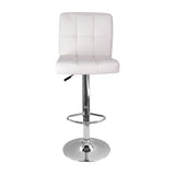 Silla Bar Confort Giratoria Altura Ajustable Cuero Blanco - Sillas y Butacos | Bylmo