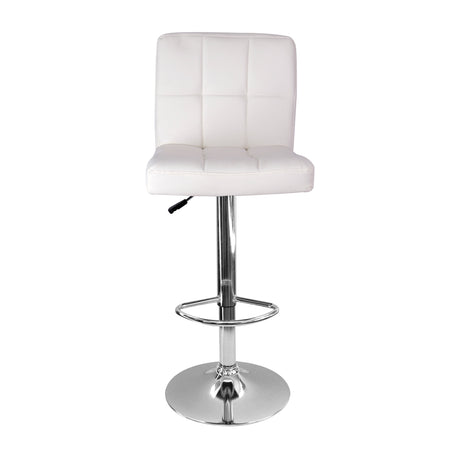 Silla Bar Confort Giratoria Altura Ajustable Cuero Blanco - Sillas y Butacos | Bylmo