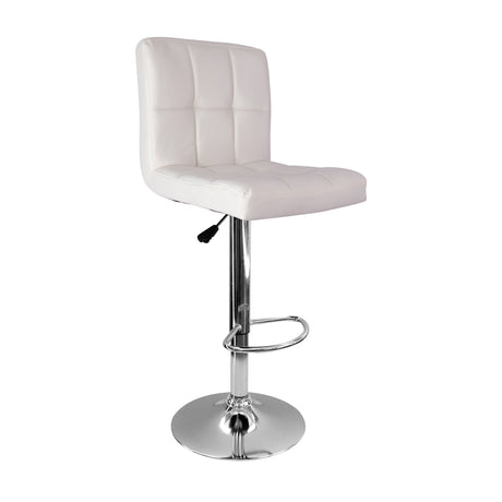 Silla Bar Confort Giratoria Altura Ajustable Cuero Blanco - Sillas y Butacos | Bylmo