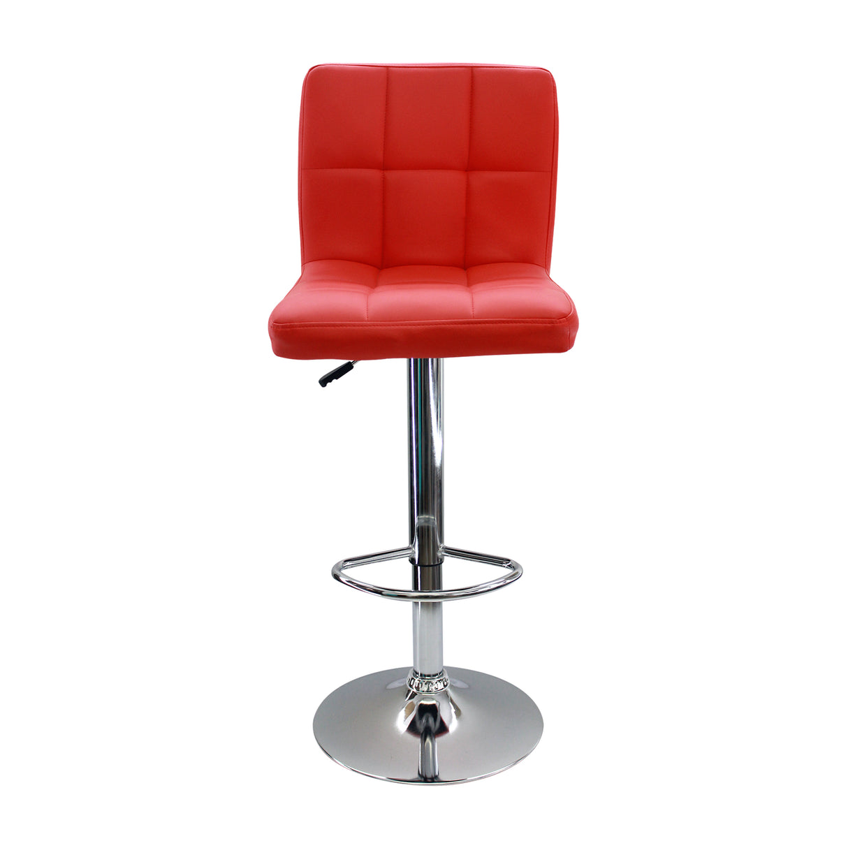Silla Bar Confort Giratoria Altura Ajustable Roja Cuero Ecológico - SILLAS Y BUTACOS | Bylmo