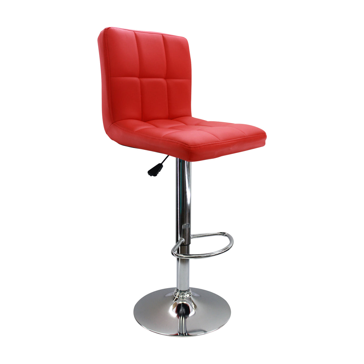 Silla Bar Confort Giratoria Altura Ajustable Roja Cuero Ecológico - SILLAS Y BUTACOS | Bylmo