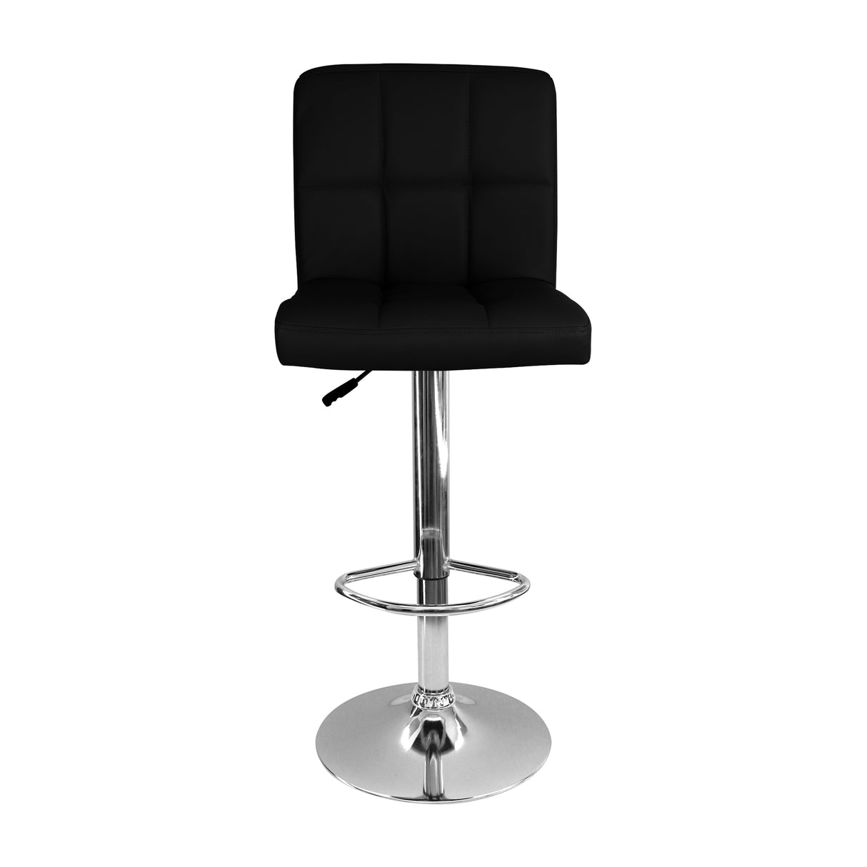 Set x 2 Sillas de Bar Confort Giratorias Alturas Ajustables Cuero Negro - SILLAS Y BUTACOS | Bylmo