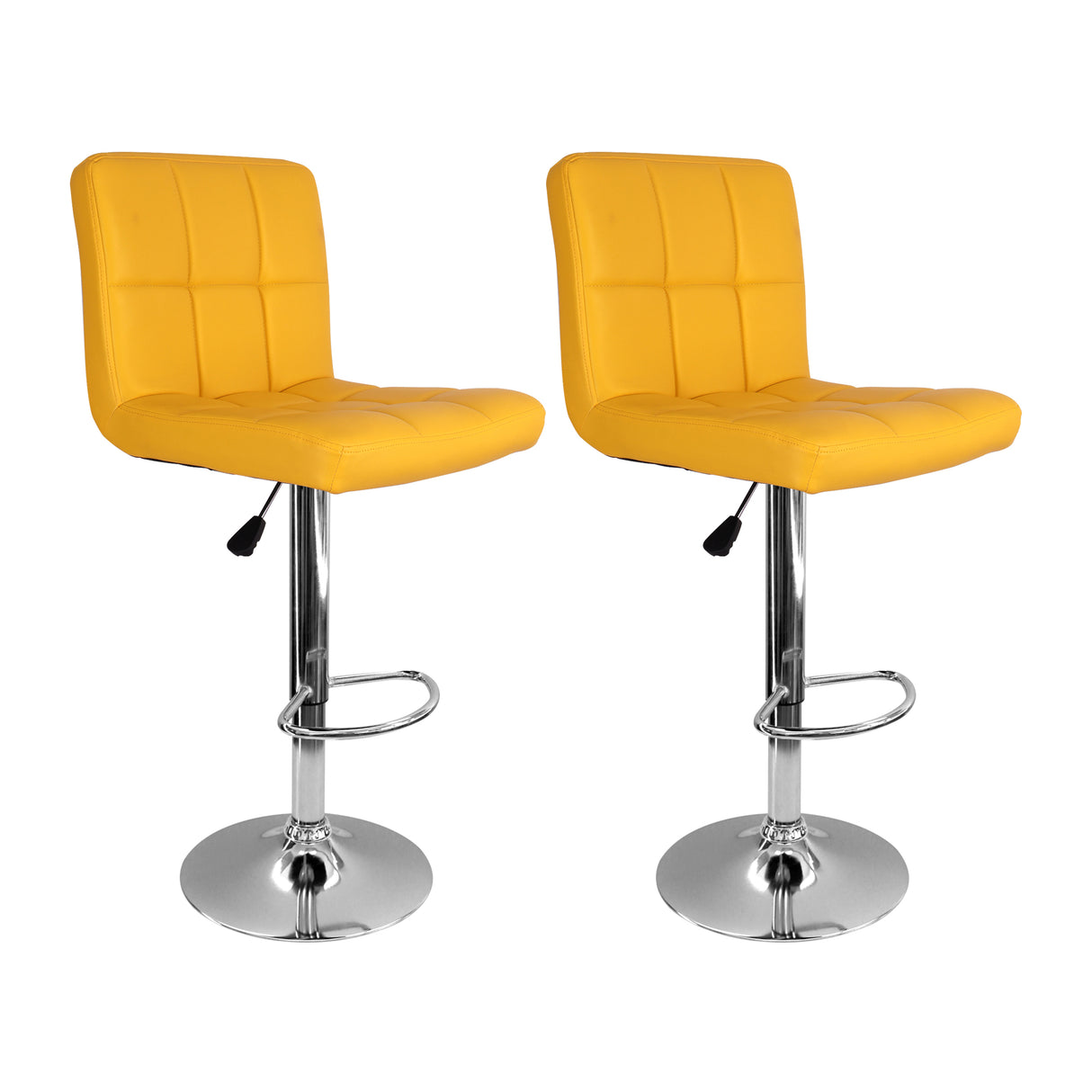 Set x 2 Sillas de Bar Confort Amarillo Altura Ajustable Giratoria - SILLAS Y BUTACOS | Bylmo