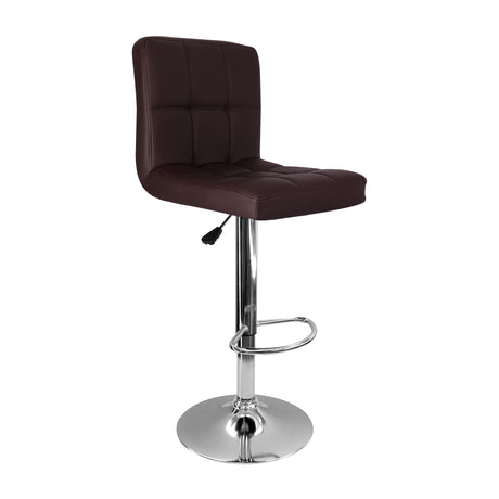 Set x 2 Sillas de Bar Confort Giratorias Altura Ajustable Cuero Ecológico Café - SILLAS Y BUTACOS | Bylmo