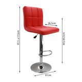 Set x 2 Sillas de Bar Confort Giratorias Ajustables en Altura Rojas - SILLAS Y BUTACOS | Bylmo