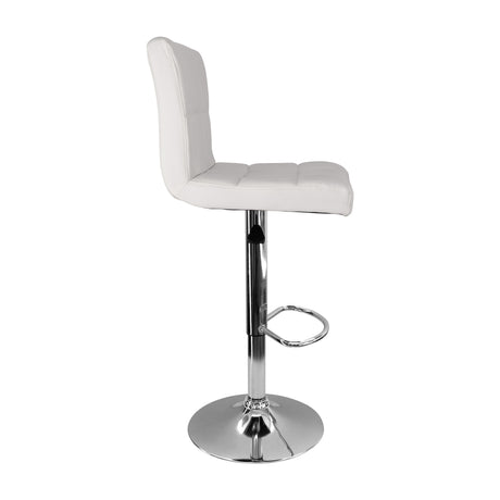 Set x 3 Sillas de Bar Confort Blancas Giratorias Cuero Ecológico Altura Ajustable - SILLAS Y BUTACOS | Bylmo