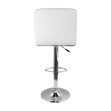 Set x 3 Sillas de Bar Confort Blancas Giratorias Cuero Ecológico Altura Ajustable - SILLAS Y BUTACOS | Bylmo