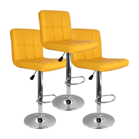 Set x 3 Sillas de Bar Confort Amarillo Giratorias Altura Ajustable - SILLAS Y BUTACOS | Bylmo
