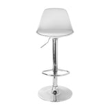 Set x 3 Sillas de Bar July Blanca Eco Cuero Cromado Ajustable en Altura - SILLAS Y BUTACOS | Bylmo