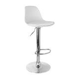 Set x 3 Sillas de Bar July Blanca Eco Cuero Cromado Ajustable en Altura - SILLAS Y BUTACOS | Bylmo