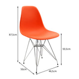 Silla de Comedor DKR Eames Naranja 62x44 cm Polipropileno Diseño Moderno - SILLAS Y BUTACOS | Bylmo