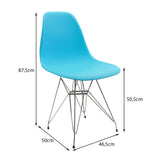 Silla de Comedor DKR Eames Azul 62x82cm 62x44 cm Polipropileno Diseño Moderno - SILLAS Y BUTACOS | Bylmo