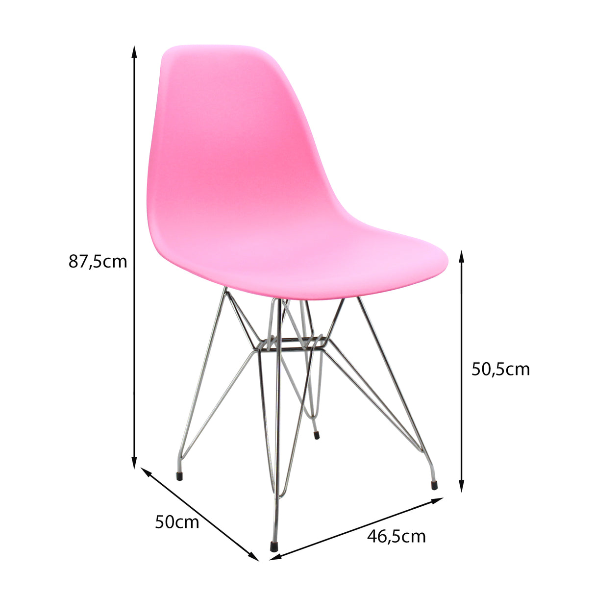 Silla de Comedor DKR Eames Rosada 62x44 cm Polipropileno Diseño Moderno - SILLAS Y BUTACOS | Bylmo