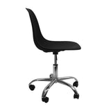 Silla de Comedor DKR Eames Ruedas Negra Polipropileno 45x90cm Moderna - Sillas y Butacos | Bylmo