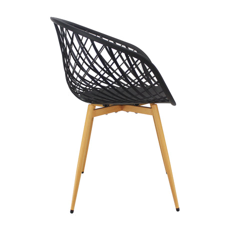 Silla de Comedor Loa Moderno Negro Polipropileno - Sillas y Butacos | Bylmo