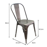 Kit x 2 Sillas Comedor Titan Tolix Rústicas 36x86 cm metal - Sillas y Butacos | Bylmo