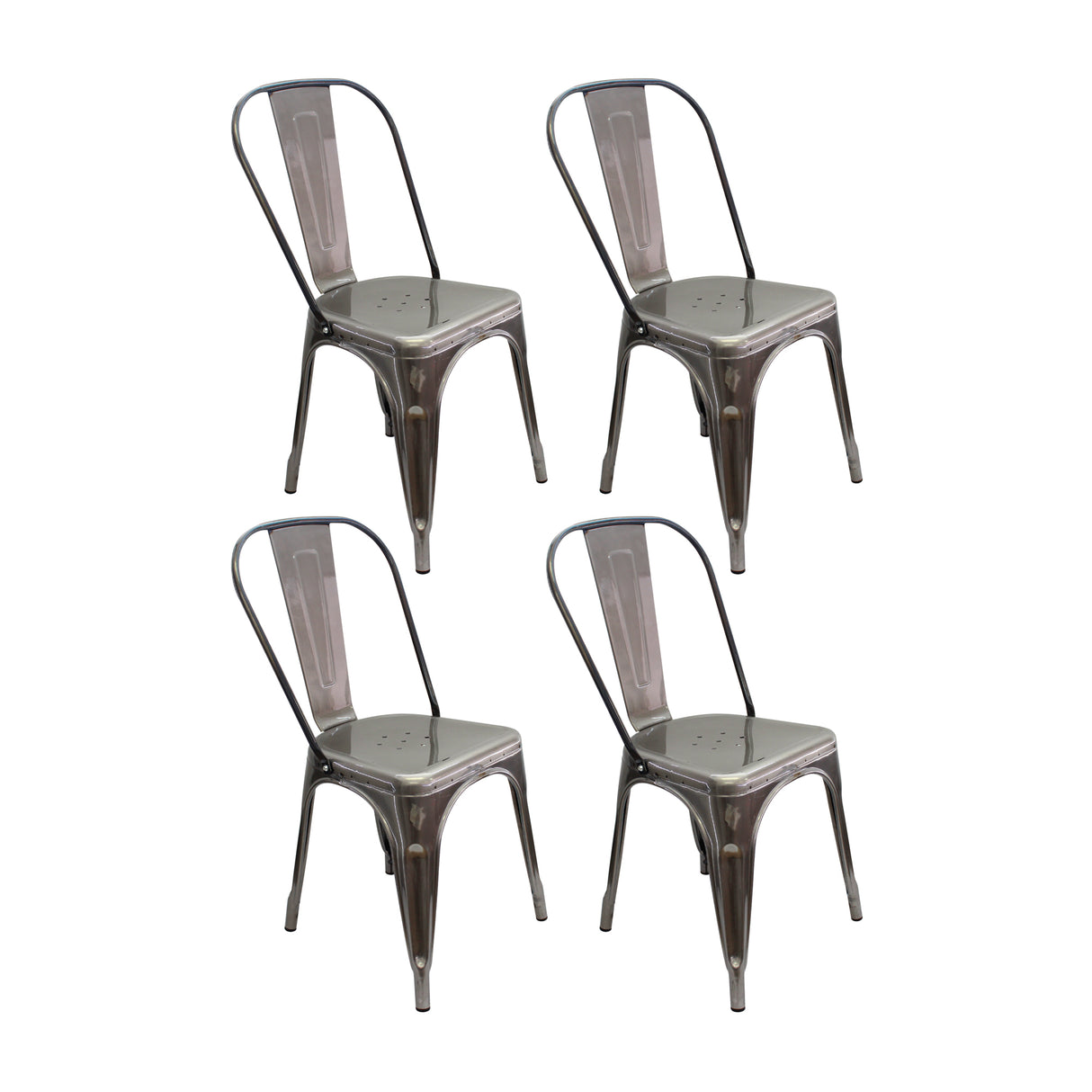 Kit x 4 Sillas Comedor Titan Tolix en Metal Rústico 36 cm - Sillas y Butacos | Bylmo