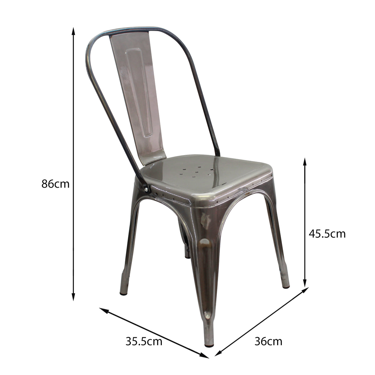 Kit x 4 Sillas Comedor Titan Tolix en Metal Rústico 36 cm - Sillas y Butacos | Bylmo