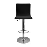 Silla Bar Wave Negra con Eco Cuero y Asiento Ajustable de Altura - Sillas y Butacos | Bylmo