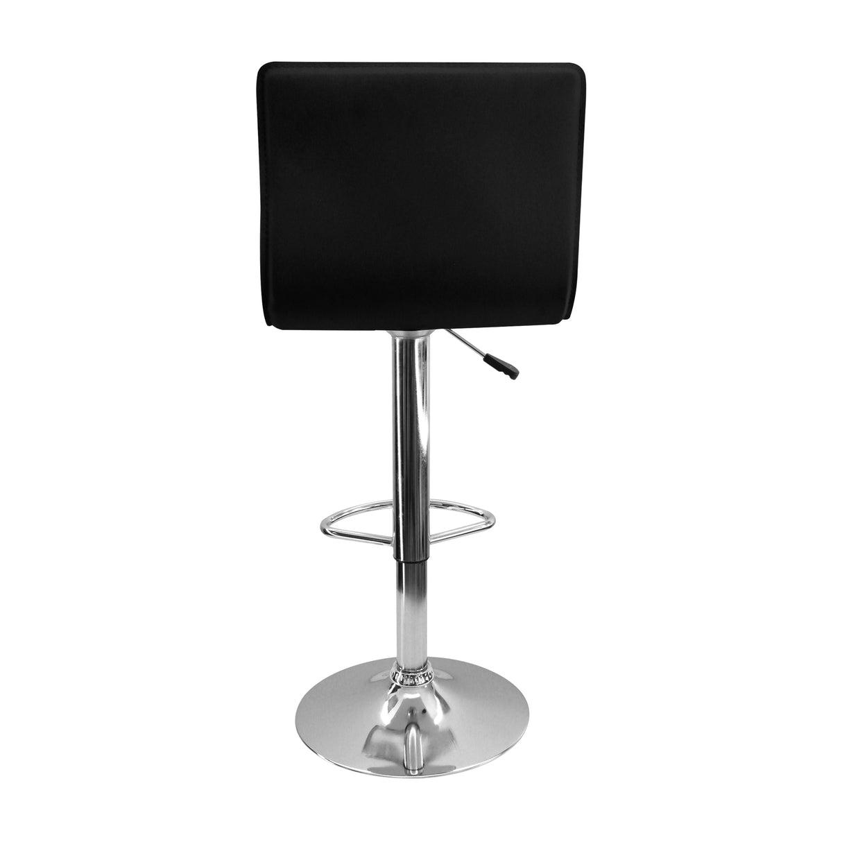 Silla Bar Wave Negra con Eco Cuero y Asiento Ajustable de Altura - Sillas y Butacos | Bylmo
