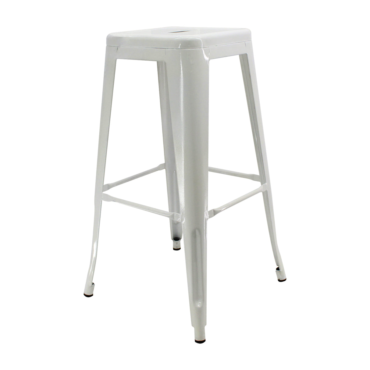 Silla Bar Titan Tolix Blanca 41.5x78cm Clásico sin Espaldar. - Sillas y Butacos | Bylmo