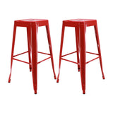 Set x 2 Sillas de Bar Titan Tolix Rojo 41.5x78cm Sin Espaldar - Sillas y Butacos | Bylmo