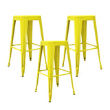 Set x 3 Sillas de Bar Titan Tolix Amarillo 41.5x78cm Sin Espaldar - Sillas y Butacos | Bylmo