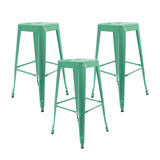Set x 3 Sillas de Bar Titan Tolix Verde Menta Clásico 41.5x78cm Sin Espaldar - Sillas y Butacos | Bylmo