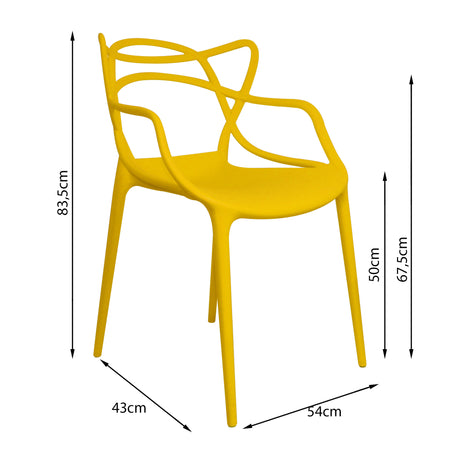 Silla para Exteriores Solna 54 cm Amarillo Europeo con Apoya Brazos - Sillas de Exterior | Bylmo