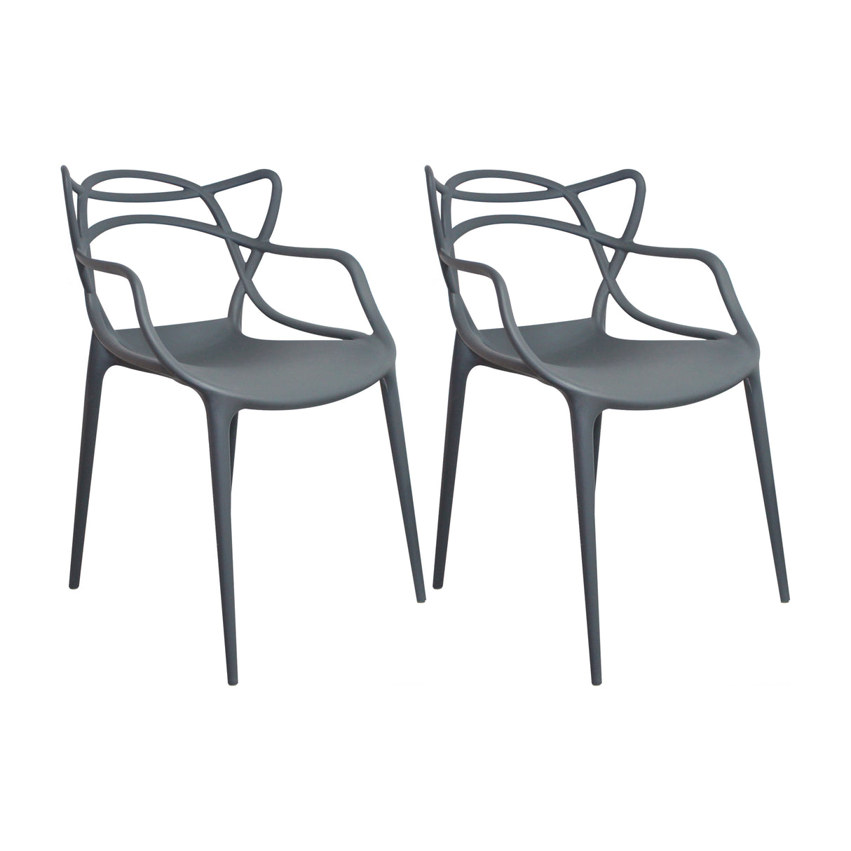 Kit x 2 Sillas para Exteriores Solna 54 cm Gris Europeo con Apoya Brazos - Sillas de Exterior | Bylmo