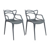 Kit x 2 Sillas para Exteriores Solna 54 cm Gris Europeo con Apoya Brazos - Sillas de Exterior | Bylmo