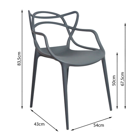 Kit x 2 Sillas para Exteriores Solna 54 cm Gris Europeo con Apoya Brazos - Sillas de Exterior | Bylmo