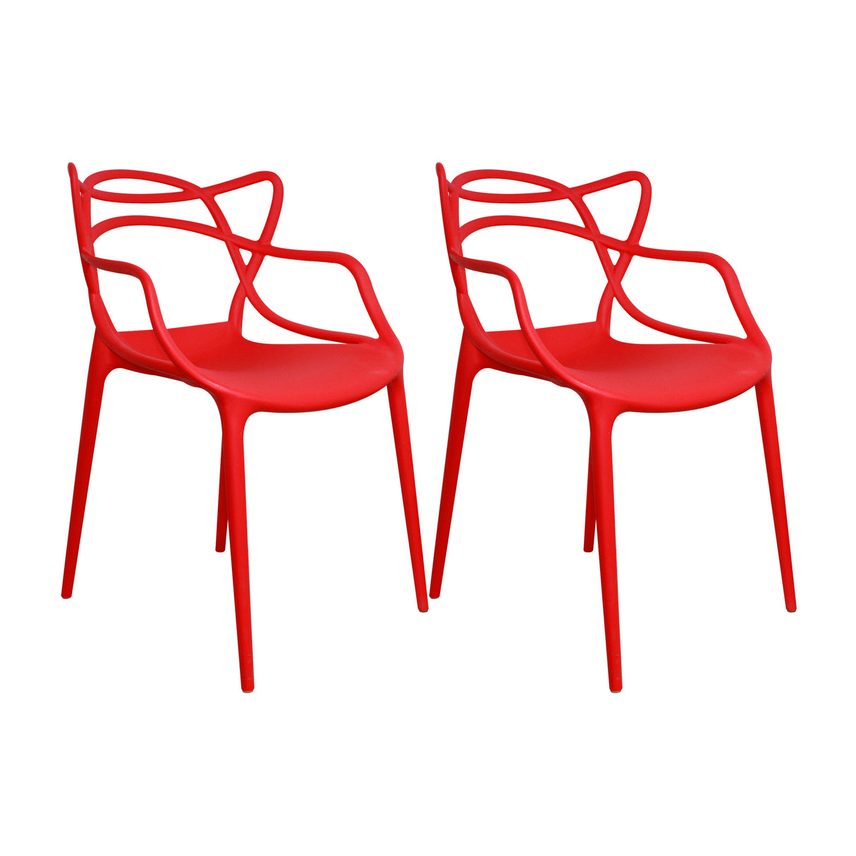 Kit x 2 Sillas para Exteriores Solna 54 cm Rojo Europeo con Apoya Brazos - Sillas de Exterior | Bylmo