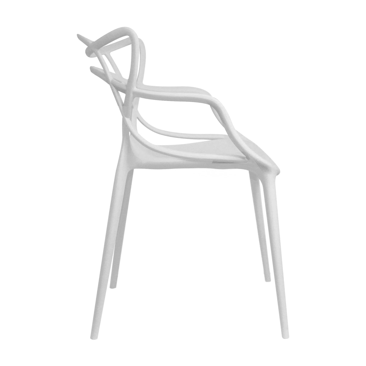 Kit x 4 Sillas para Exteriores Solna 54 cm Blanco Europeo con Apoya Brazos
