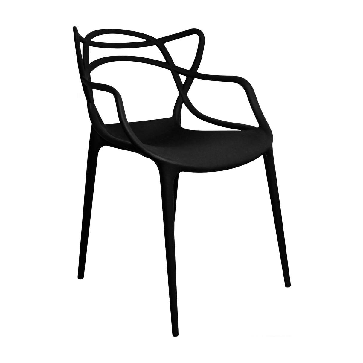 Kit x 4 Sillas para Exteriores Solna 54 cm Negro Europeo con Apoya Brazos