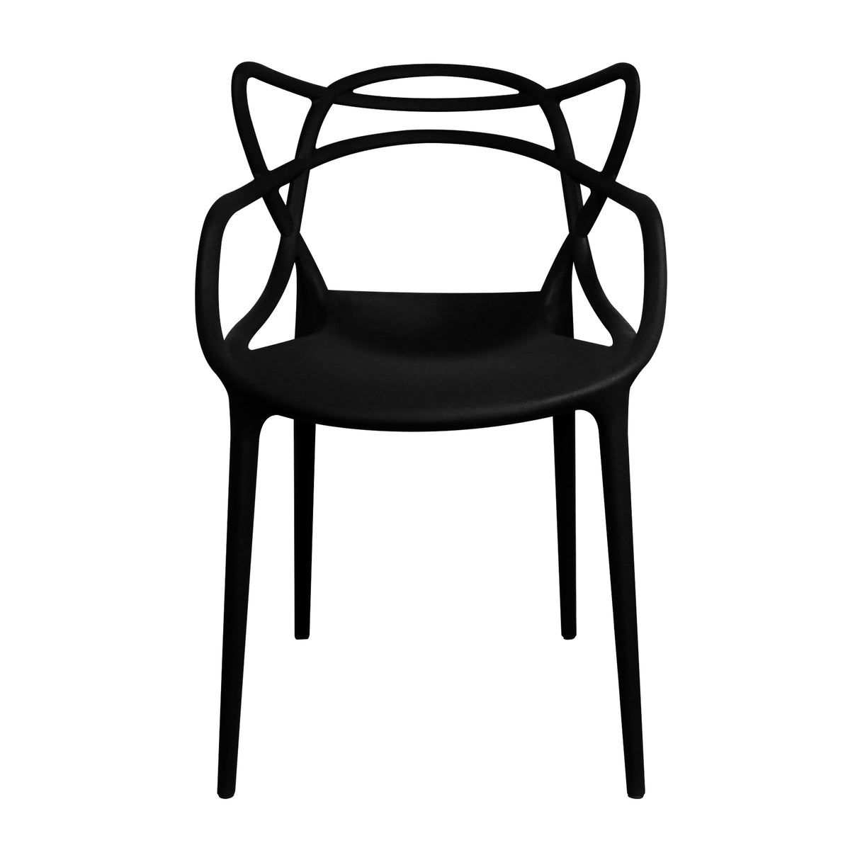 Kit x 4 Sillas para Exteriores Solna 54 cm Negro Europeo con Apoya Brazos