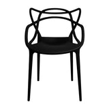 Kit x 4 Sillas para Exteriores Solna 54 cm Negro Europeo con Apoya Brazos