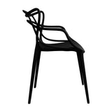 Kit x 4 Sillas para Exteriores Solna 54 cm Negro Europeo con Apoya Brazos