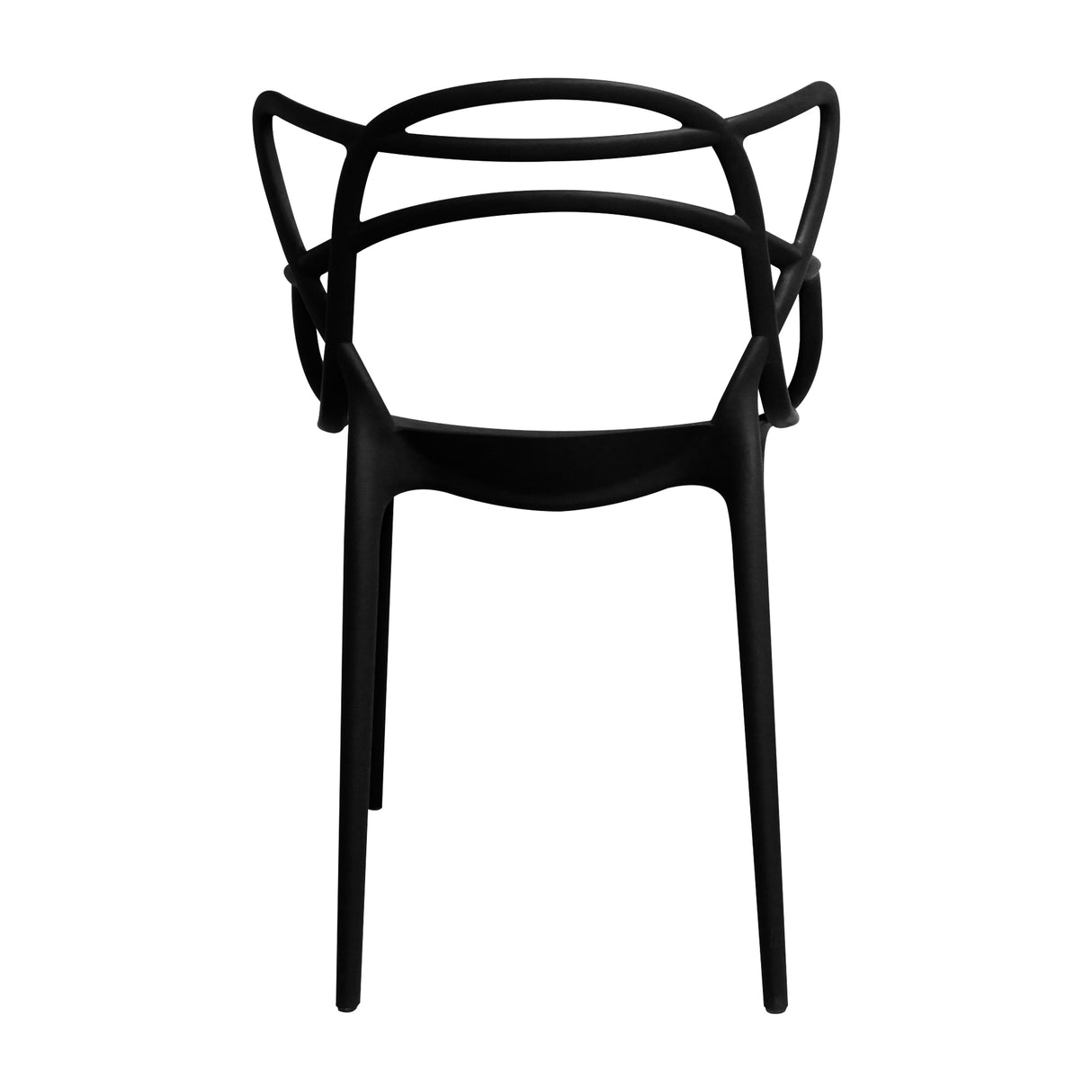 Kit x 4 Sillas para Exteriores Solna 54 cm Negro Europeo con Apoya Brazos